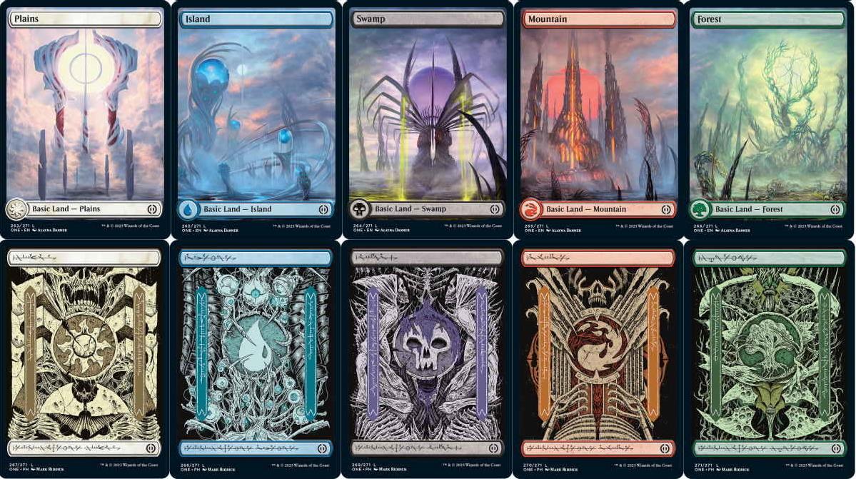 full art land cards mtg Choose your FULL ART Land ~ Phyrexia: All Will Be One [ NearMint ] [ Magic  MTG ]