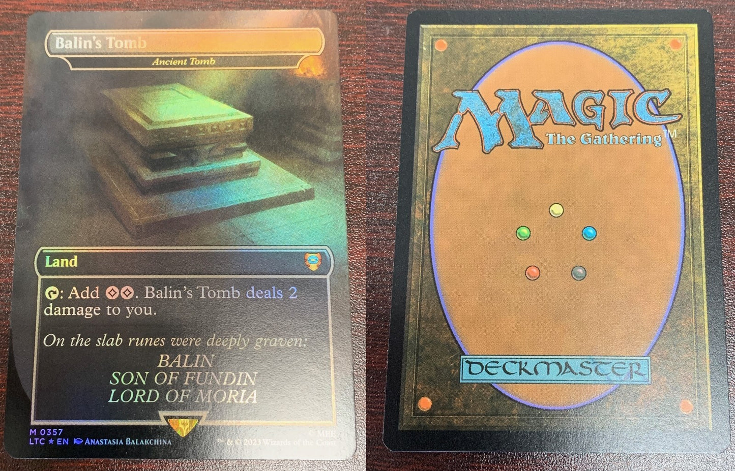 FOIL BORDERLESS Balin's Tomb (Ancient Tomb) ~ Commander: The Lord of the Rings