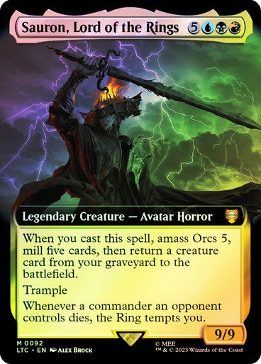 FOIL BORDERLESS Sauron, Lord of the Rings ~ Commander: The Lord of the Rings