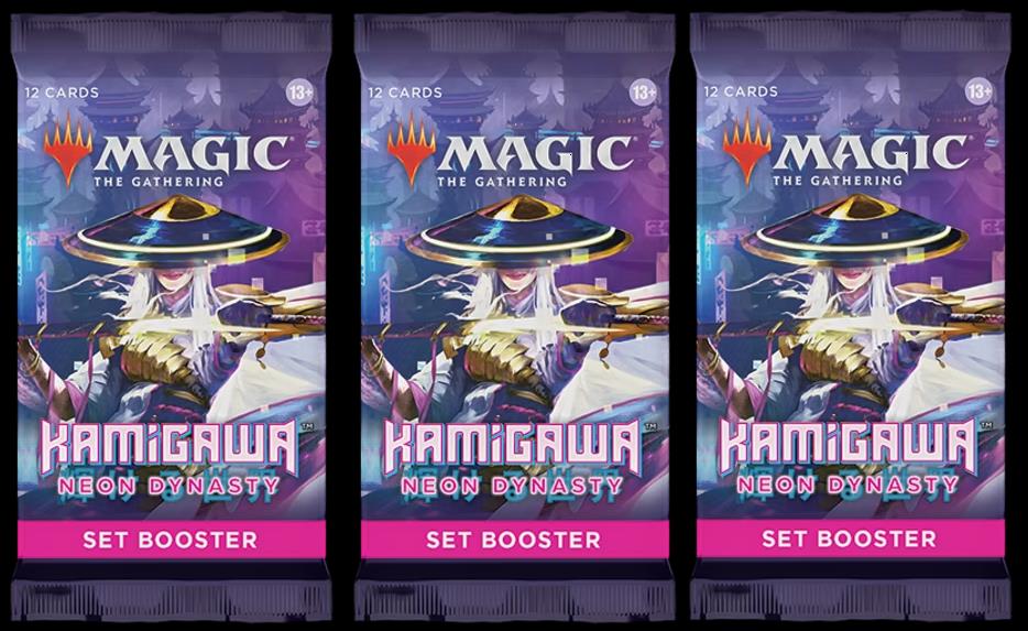 3 x SET Booster Pack ~ Kamigawa: Neon Dynasty ~ Magic the Gathering MTG SEALED 3 x SET Booster Pack ~ Kamigawa: Neon Dynasty ~ Magic the Gathering MTG SEALED