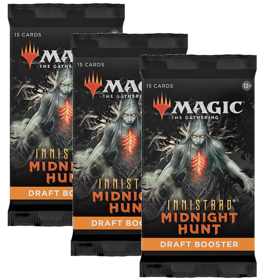 3 x DRAFT Booster Pack ~ Midnight Hunt ~ Magic the Gathering MTG SEALED - London Magic Traders Limited