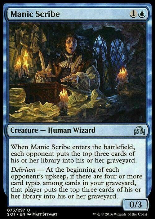 Manic Scribe ~ Shadows over Innistrad [ Excellent ] [ Magic MTG ] - London Magic Traders Limited