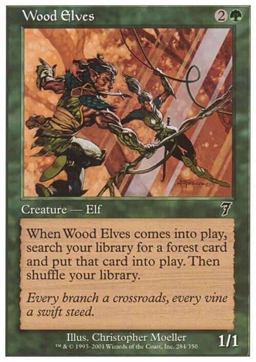 Wood Elves ~ Seventh Edition [ MODERATELY PLAYED ] [ Magic MTG ] - London Magic Traders Limited