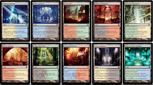 10 x BOUNCE Dual Lands ( Mixed Editions, 1 of each ) [ EX ] [ Magic MTG ]