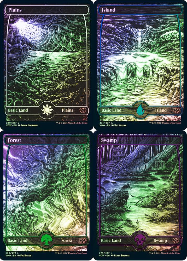 Choose your FOIL FULL ART Land ~ Crimson Vow [ NearMint ] [ Magic MTG ]