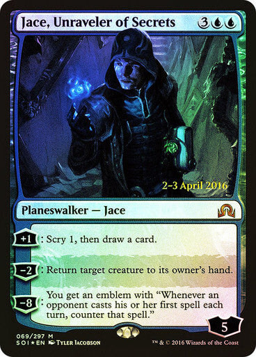 FOIL Jace, Unraveler of Secrets ~ Prerelease Shadows over Innistrad [ NM ]