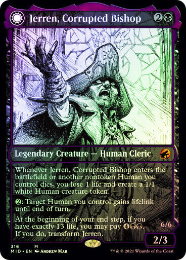 FOIL & SHOWCASE Jerren, Corrupted Bishop ~ Midnight Hunt [ NearMint ]