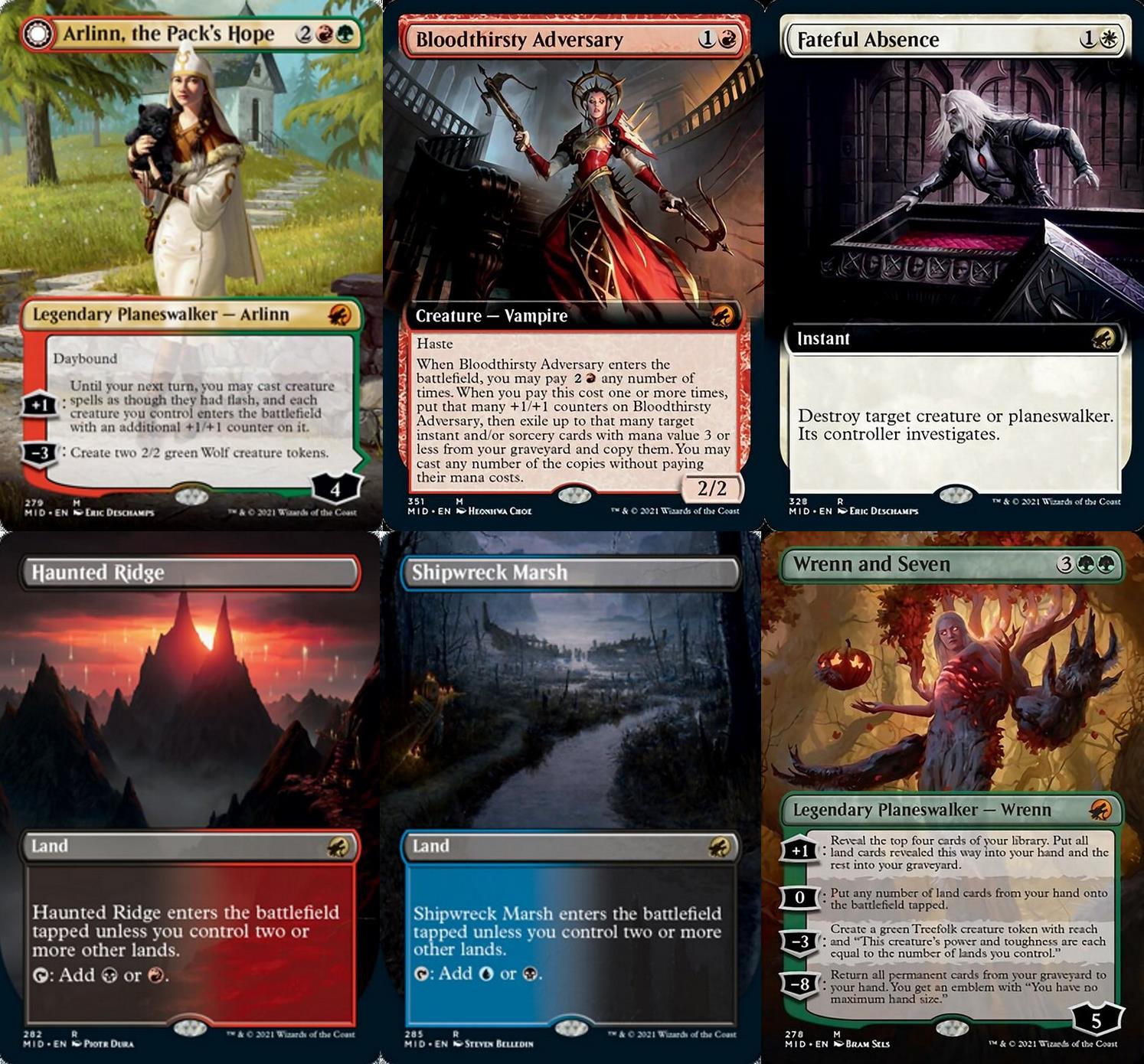 Choose your BORDERLESS / Extended ~ Midnight Hunt [ NearMint ] [ Magic MTG ] - London Magic Traders Ltd