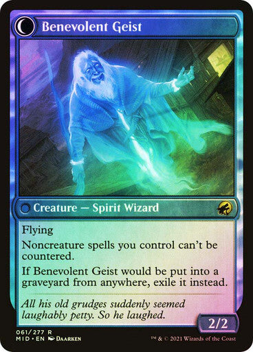 FOIL Malevolent Hermit  Benevolent Geist ~ Midnight Hunt [ NM ] [ Magic MTG ]