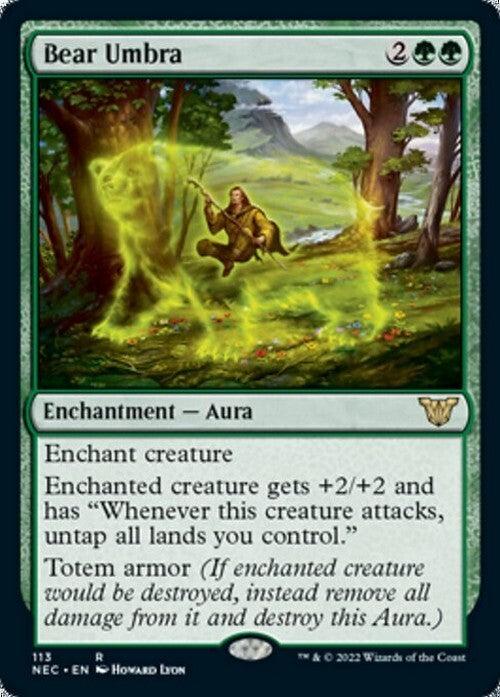 Bear Umbra ~ Commander: Kamigawa: Neon Dynasty [ NM ] [ Magic MTG ]