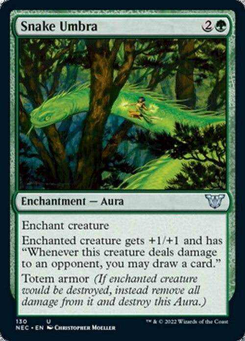 Snake Umbra ~ Commander: Kamigawa: Neon Dynasty [ NM ] [ Magic MTG ]