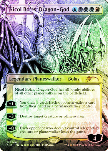 FOIL BORDERLESS Nicol Bolas, Dragon-God ~ Secret Lair [ NearMint ] [ Magic MTG ] - London Magic Traders Limited