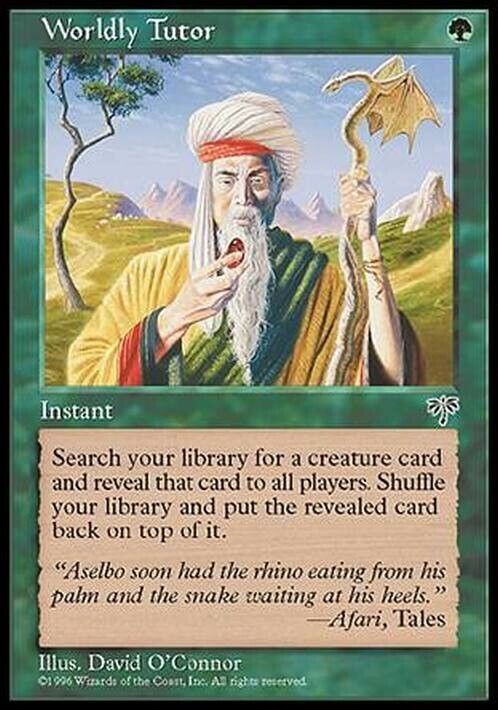 Worldly Tutor ~ Mirage [ MODERATELY PLAYED ] [ Magic MTG ] - London Magic Traders Limited