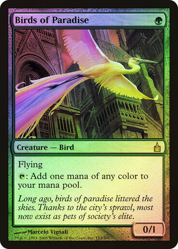 FOIL Birds of Paradise ~ Ravnica: City of Guilds [ NearMint ] [ Magic MTG ] - London Magic Traders Limited