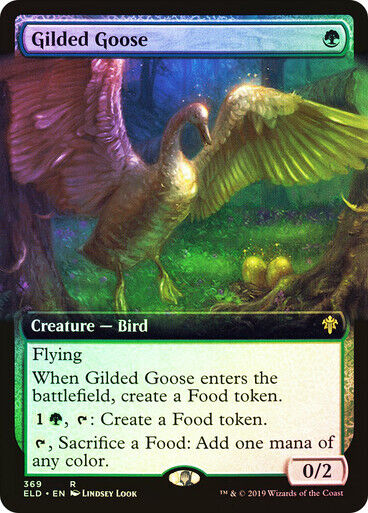 FOIL BORDERLESS Gilded Goose ~ Throne of Eldraine [ Excellent ] [ Magic MTG ] - London Magic Traders Limited