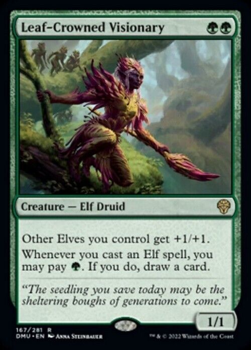 Leaf-Crowned Visionary ~ Dominaria United [ NearMint ] [ Magic MTG ] - London Magic Traders Limited