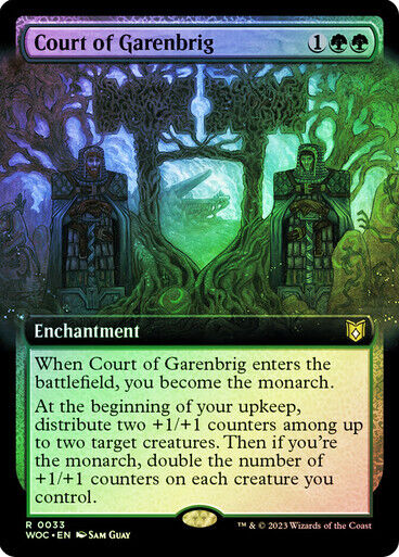 FOIL BORDERLESS Court of Garenbrig ~ Commander: Wilds of Eldraine [ NM ] [ MTG ]