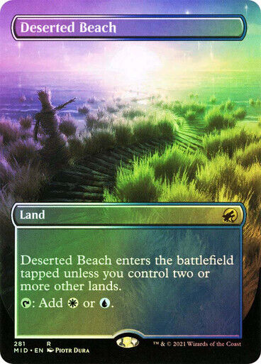 FOIL BORDERLESS Deserted Beach ~ Midnight Hunt [ NearMint ] [ Magic MTG ]