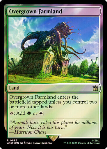 FOIL + SURGE Overgrown Farmland ~ Commander: Doctor Who [ NM ] [ Magic MTG ]