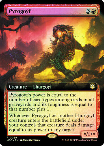 RIPPLE FOIL Pyrogoyf ~ Commander: Modern Horizons 3 [ NM ] [ Magic MTG ]