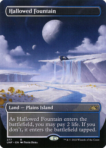 BORDERLESS Hallowed Fountain ~ Unfinity [ Excellent ] [ Magic MTG ]