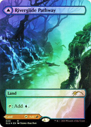 FOIL BORDERLESS Riverglide Pathway ~ Secret Lair [ NearMint ] [ Magic MTG ]