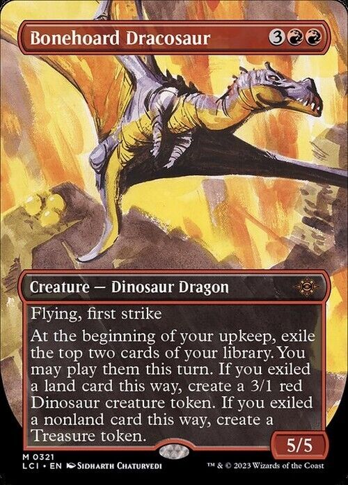 BORDERLESS Bonehoard Dracosaur ~ The Lost Caverns of Ixalan [ NM ] [ Magic MTG ]