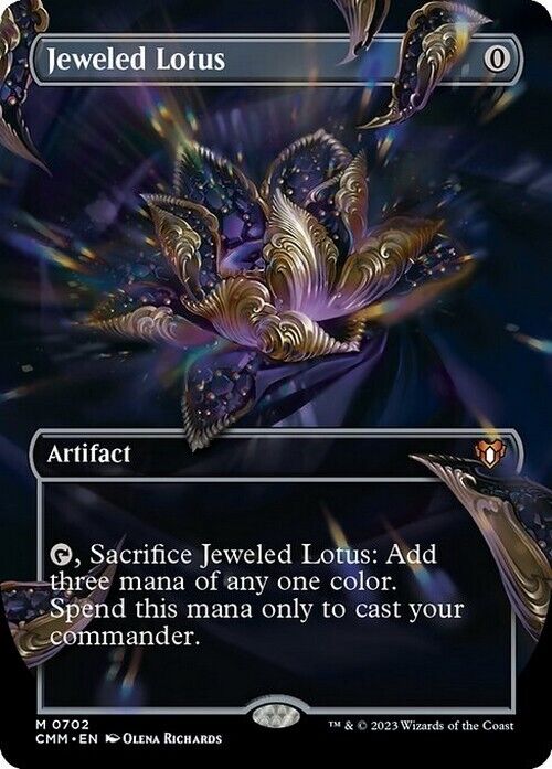 BORDERLESS Jeweled Lotus ~ Commander Masters [ NearMint ] [ Magic MTG ]