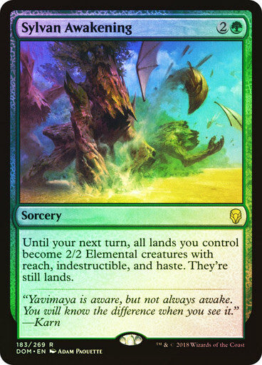 FOIL Sylvan Awakening ~ Dominaria [ Excellent ] [ Magic MTG ]