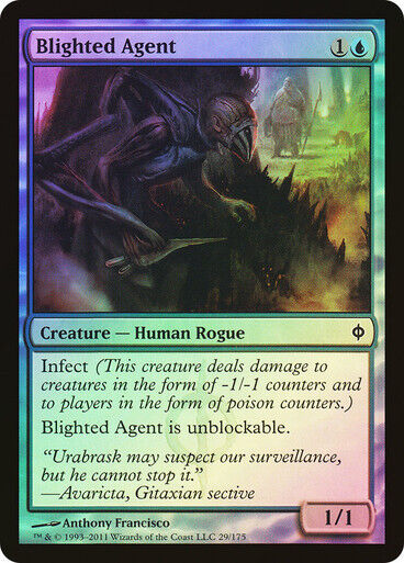 FOIL Blighted Agent ~ New Phyrexia [ Excellent ] [ Magic MTG ]