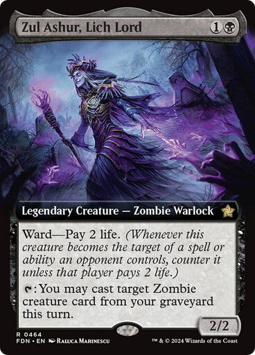 BORDERLESS Zul Ashur, Lich Lord ~ Foundations [ NearMint ] [ Magic MTG ]
