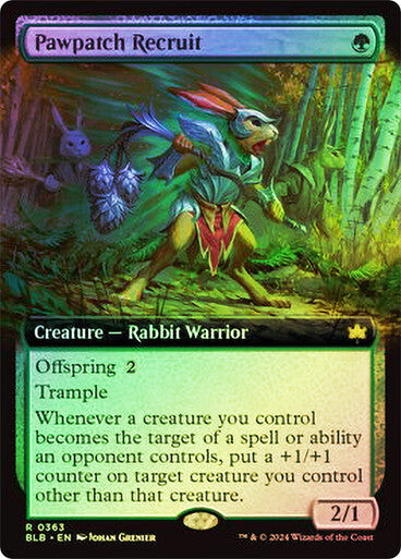 FOIL BORDERLESS Pawpatch Recruit ~ Bloomburrow [ NearMint ] [ Magic MTG ]