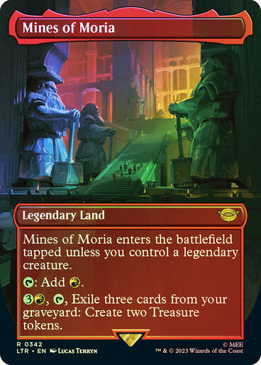 FOIL BORDERLESS Mines of Moria ~ The Lord of the Rings [ NM ] [ Magic MTG ]