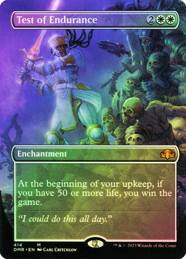 FOIL BORDERLESS Test of Endurance ~ Dominaria Remastered [ NM ] [ Magic MTG ]