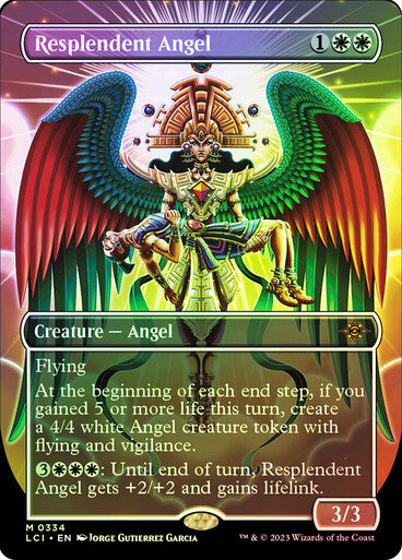 FOIL BORDERLESS Resplendent Angel ~ The Lost Caverns of Ixalan [ NM ] [ MTG ]
