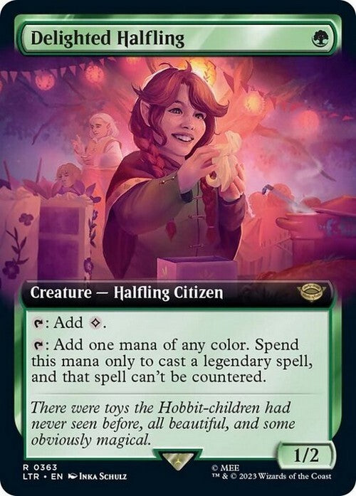 BORDERLESS Delighted Halfling ~ The Lord of the Rings [ NearMint ] [ Magic MTG ]