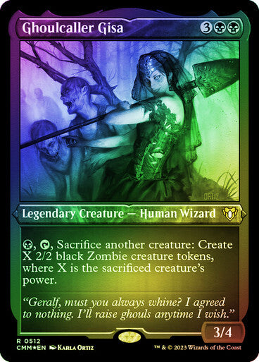 FOIL ETCHED Ghoulcaller Gisa ~ Commander Masters [ NearMint ] [ Magic MTG ]