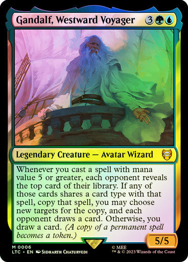 FOIL Gandalf, Westward Voyager ~ Commander: The Lord of the Rings [ NM ] [ MTG ] - London Magic Traders Ltd