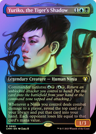 FOIL BORDERLESS Yuriko, the Tiger's Shadow ~ Commander Masters [ NM ] [ MTG ]