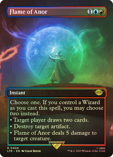 FOIL BORDERLESS Flame of Anor ~ The Lord of the Rings [ NearMint ] [ Magic MTG ]
