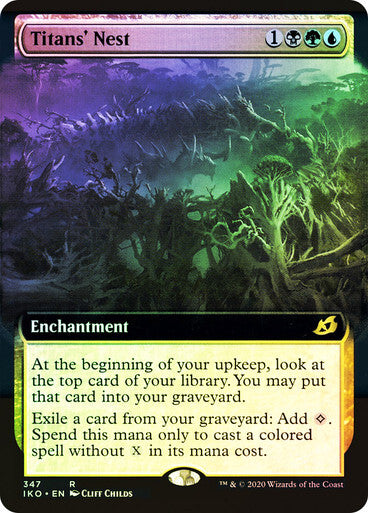 FOIL BORDERLESS Titans' Nest ~ Ikoria: Lair of Behemoths [ NM ] [ Magic MTG ]