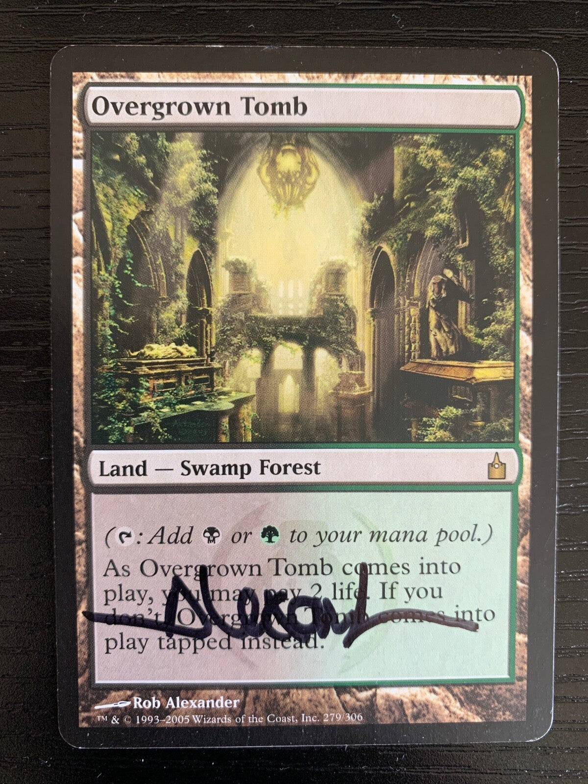SIGNED Overgrown Tomb (Rob Alexander) ~ Ravnica: City of Guilds [ PLAYED ]