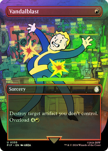 FOIL BORDERLESS Vandalblast ~ Commander: Fallout [ NearMint ] [ Magic MTG ]