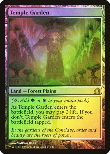 FOIL Temple Garden ~ Return to Ravnica [ PLAYED ] [ Magic MTG ]