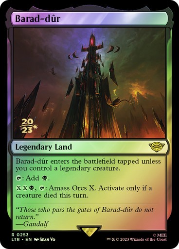 FOIL Prerelease Barad-dur ~ The Lord of the Rings [ NM ] [ Magic MTG ]