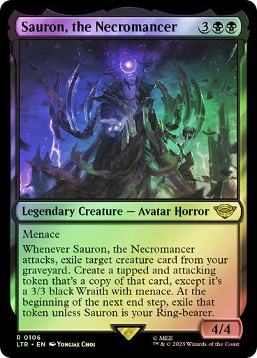 FOIL Sauron, the Necromancer ~ The Lord of the Rings [ NM ] [ Magic MTG ]