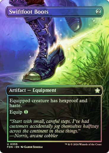 FOIL BORDERLESS Swiftfoot Boots ~ Foundations [ NearMint ] [ Magic MTG ]