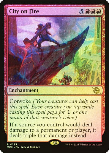 FOIL City on Fire ~ March of the Machine [ NM ] [ Magic MTG ]