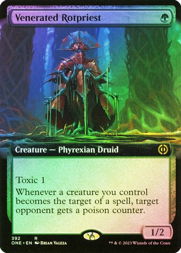 FOIL BORDERLESS Venerated Rotpriest ~ Phyrexia: All Will Be One [ NM ] [ MTG ]