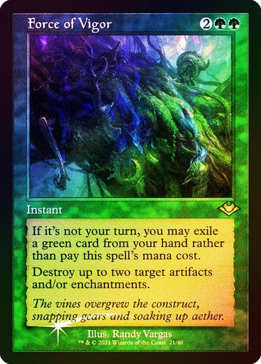 FOIL ETCHED Force of Vigor ~ Modern Horizons 1 [ NearMint ] [ Magic MTG ]
